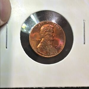 Rainbow toned Lincoln Penny coin